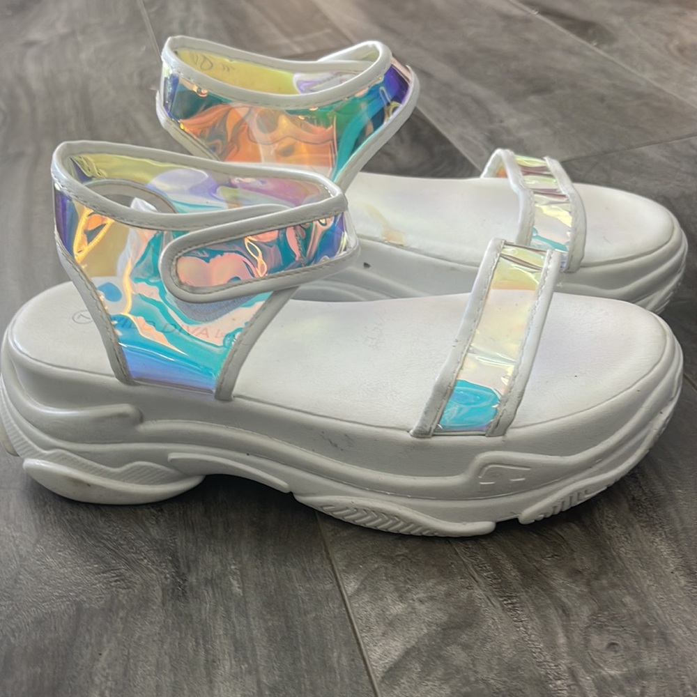 Metallic sandals